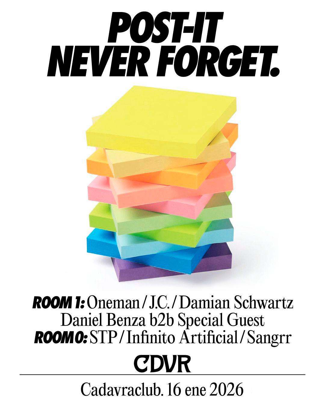 Post-It Never Forget W/ Oneman