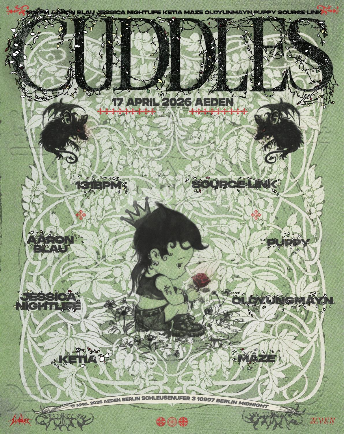 Cuddles: 131Bpm, Aaron Blau, Jessica Nightlife, Ketia, Maze, Oldyungmayn, Puppy, Source:Link