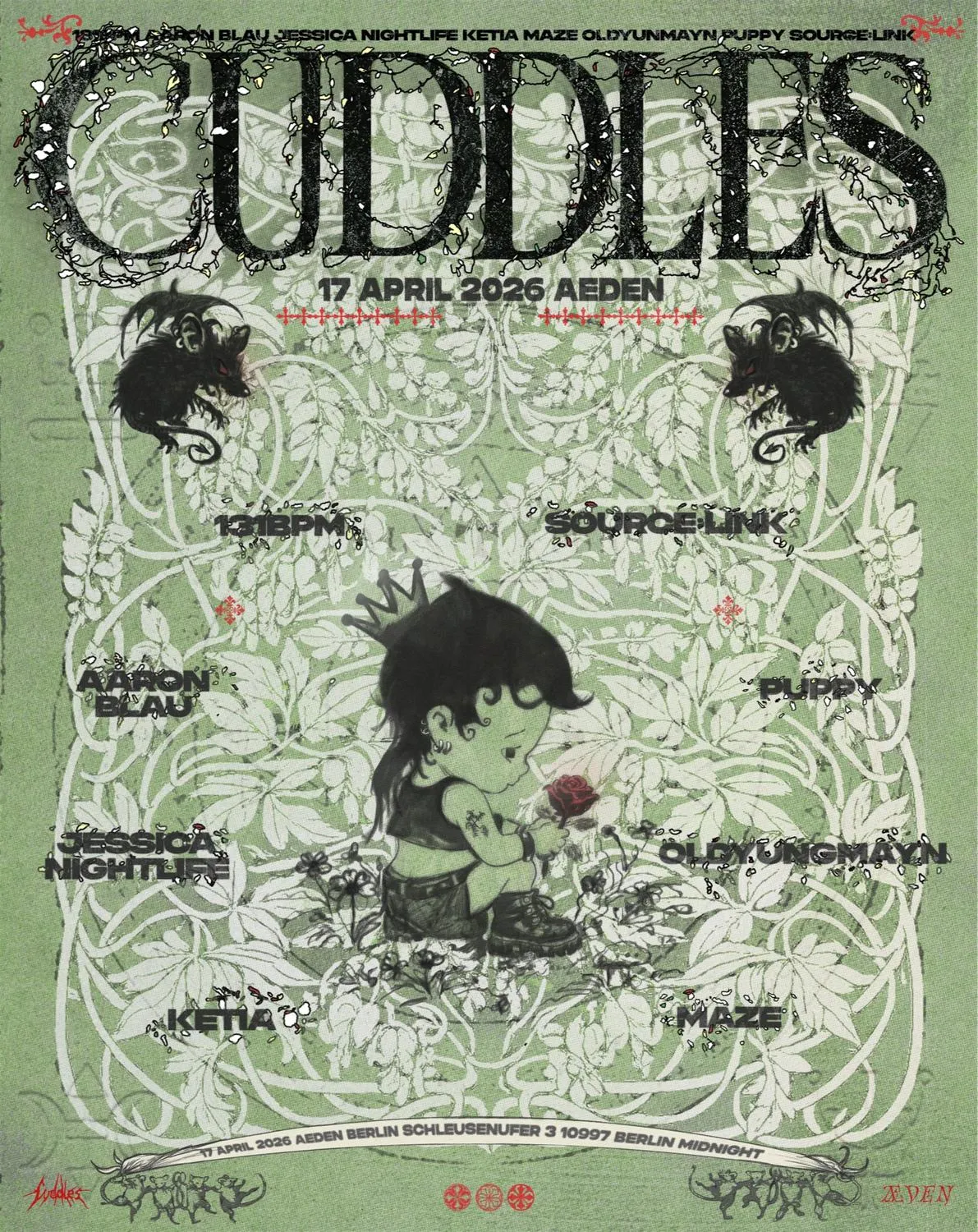 Cuddles: 131Bpm, Aaron Blau, Jessica Nightlife, Ketia, Maze, Oldyungmayn, Puppy, Source:Link