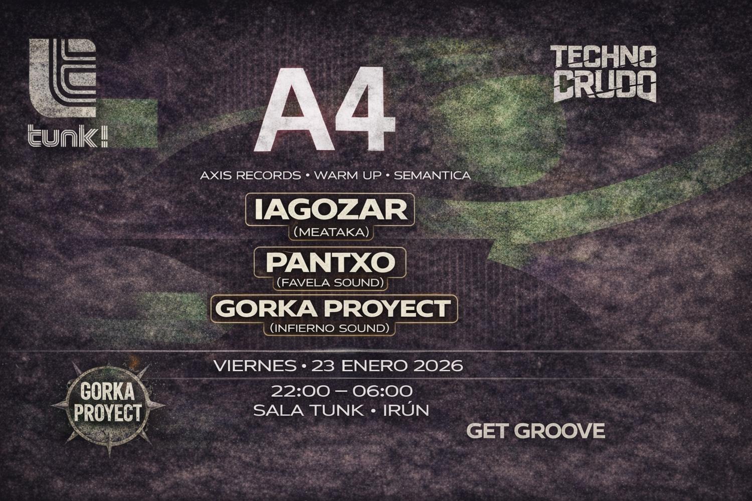 A4 (Axis, Warm Up), Iagozar, Gorka Proyect, Pantxo [Techno Crudo]