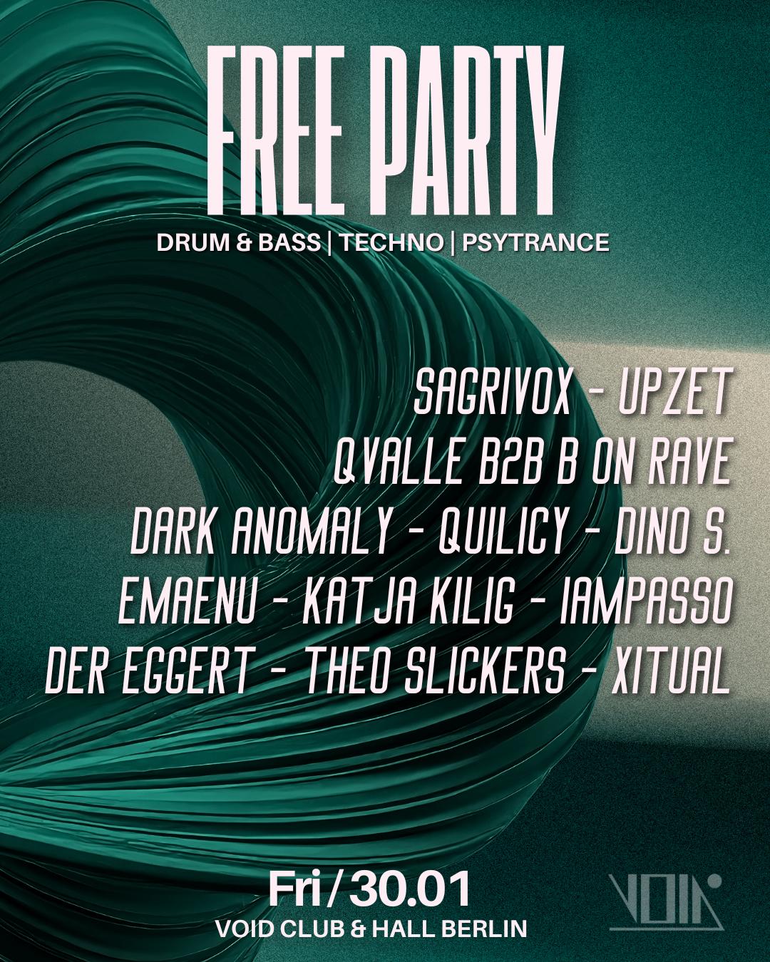 Free Party On 3 Floors With Dnb, Techno, Groove & Psy