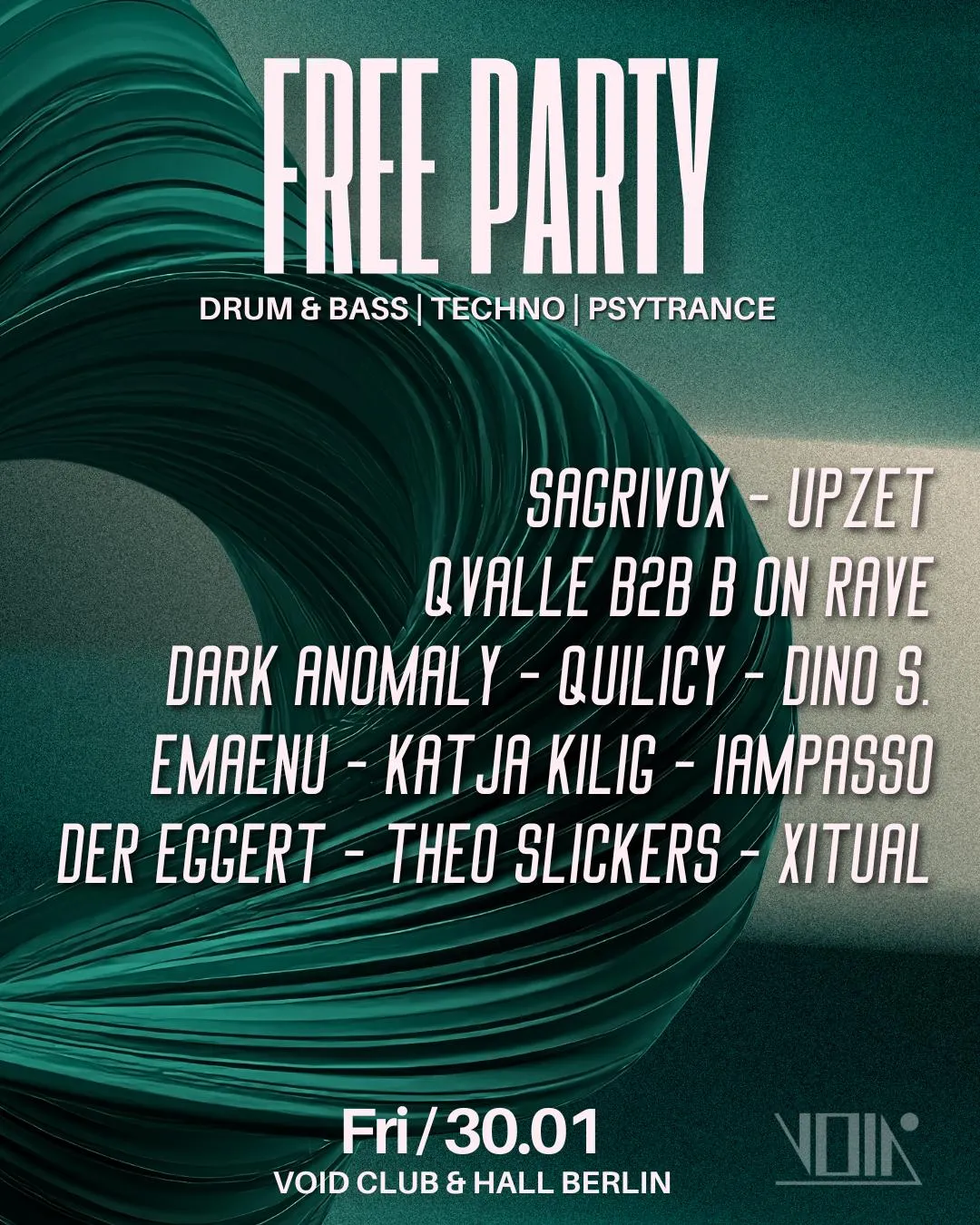 Free Party On 3 Floors With Dnb, Techno, Groove & Psy