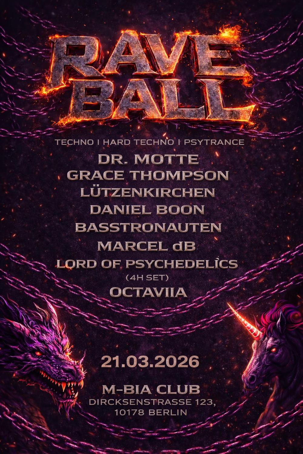 Rave Ball W./ Dr. Motte, Lützenkirchen, Grace Thompson, Daniel Boon, Basstronauten