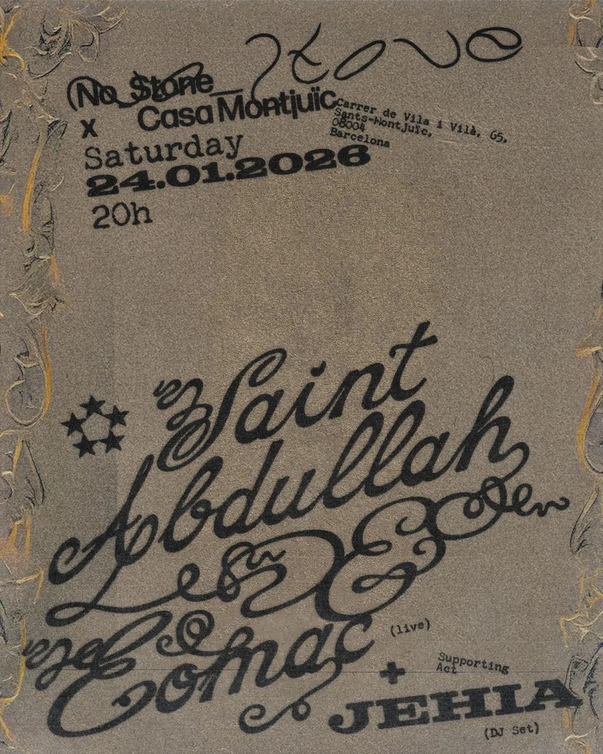 No_Stone Presents Saint Abdullah & Eomac + Jehia (Dj)