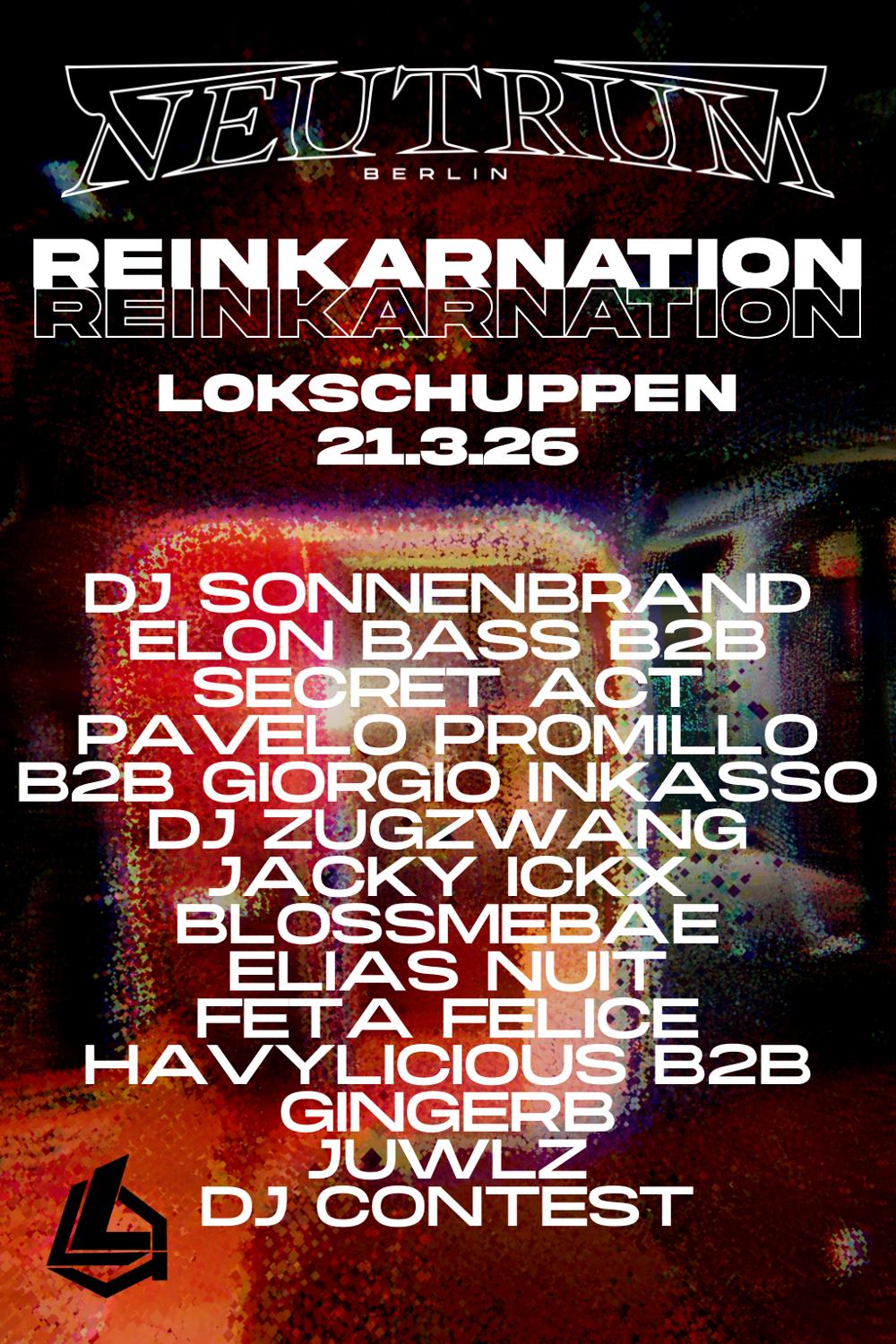 Reinkarnation With Elon Bass B2B Suprising Act, Dj Sonnenbrand, Pavelo Promillo, Jacky Ickx