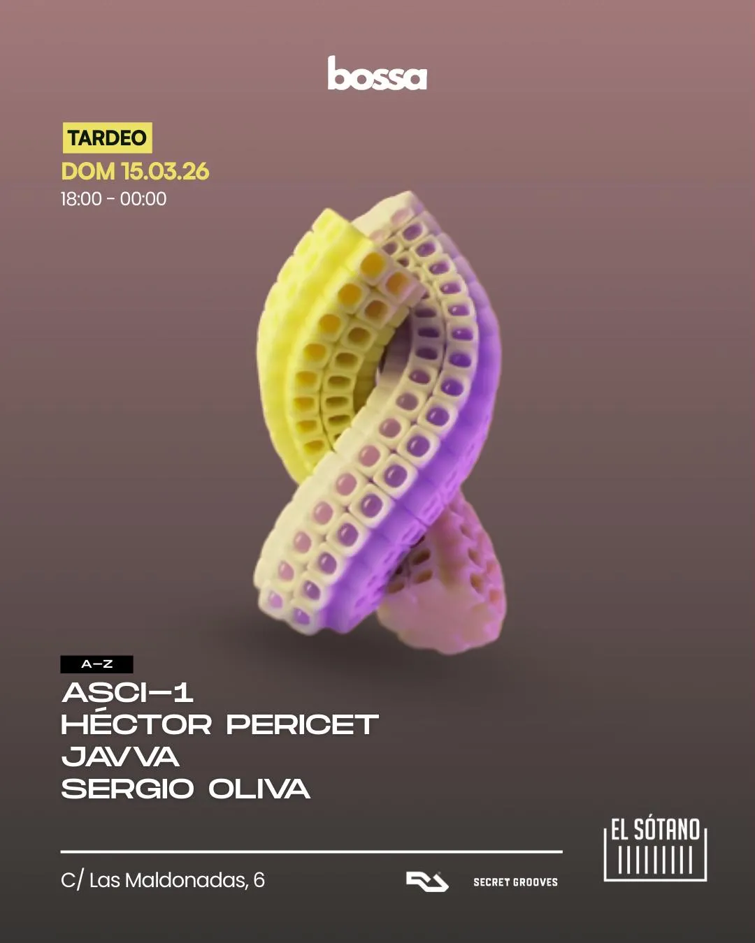 Bossa Tardeo: Asci-1, Héctor Pericet B2B Julio Machicado, Javva, Sergio Oliva