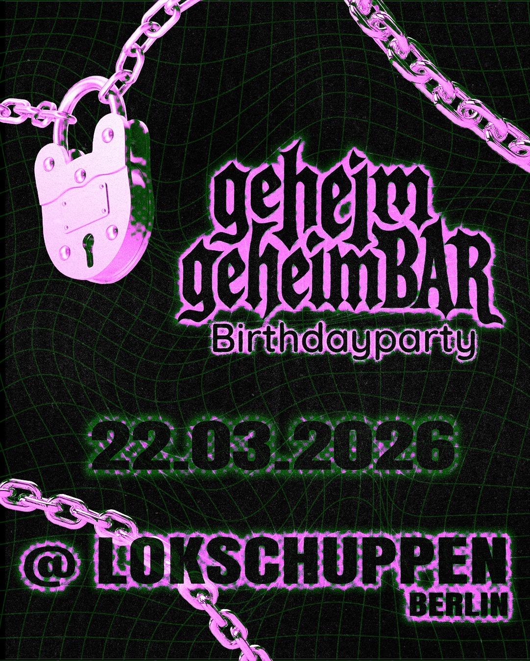 Geheimgeheimbar Pres: Secret Act B-Day Party Feat: Stinny Stone,Cobb Douglas,Yëdm,