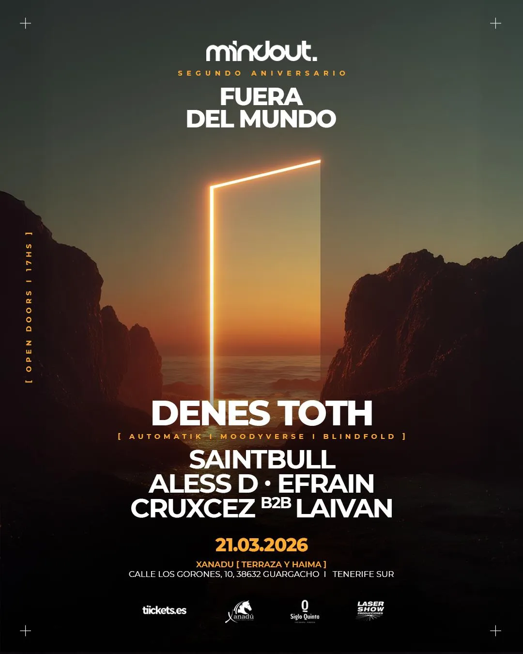 Mindout · 2Nd Anniversary · Fuera Del Mundo · Sat. 21Th March 2026