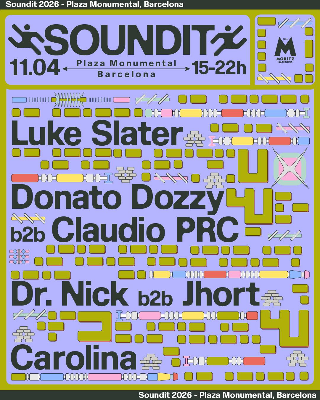 Soundit Plaza: Luke Slater, Donato Dozzy B2B Claudio Prc, Dr Nick B2B Jhort, Carolina