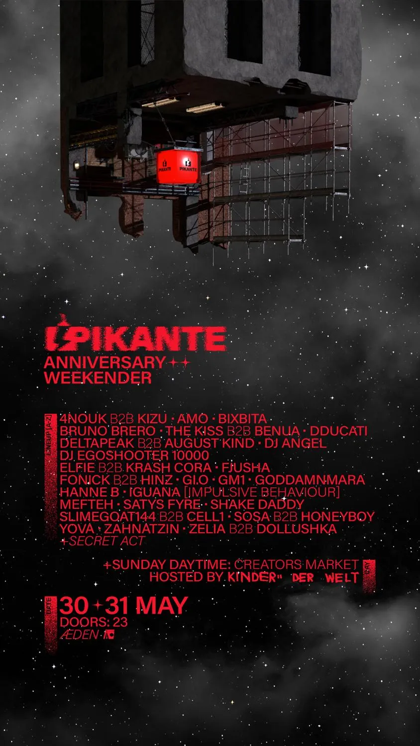 Pikante [31 Hours]  + Sunday Openair Kdw Market [2 Floors + Garden] 