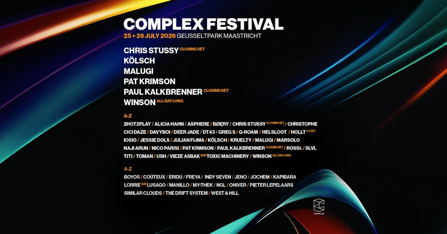 Complex Festival 2026 With Paul Kalkbrenner, Kölsch, Chris Stussy, Winson, Malugi & Many More