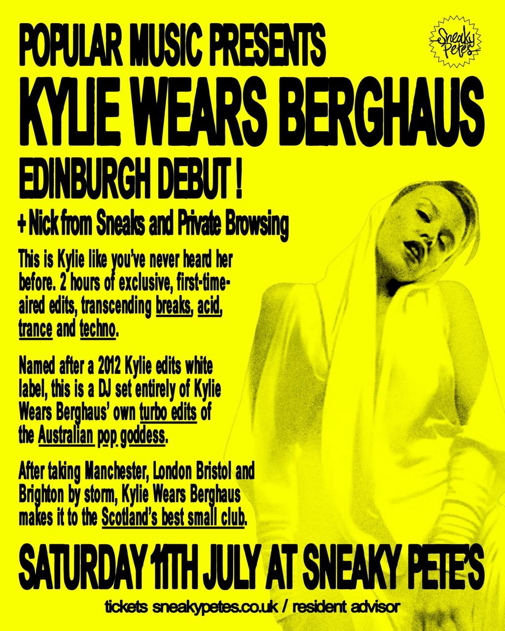 Kylie Wears Berghaus (Edinburgh Debut) At Popular Music