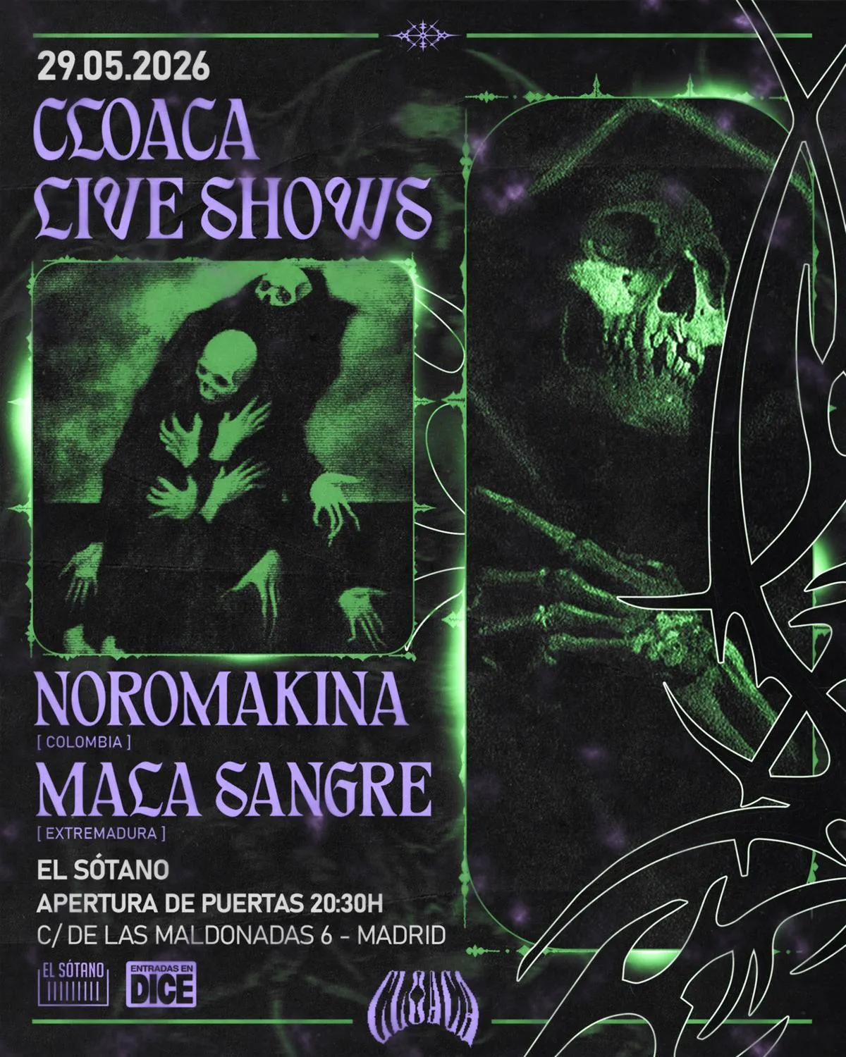 Cloaca Live Shows: Noromakina (Colombia) + Mala Sangre