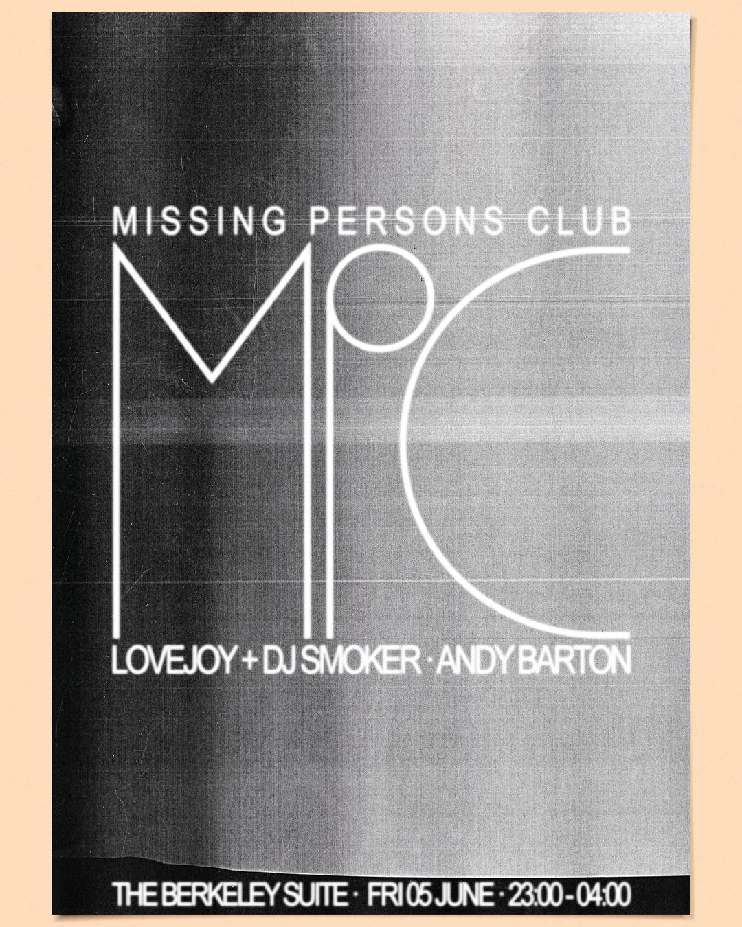 Missing Persons Club (Free Tickets)