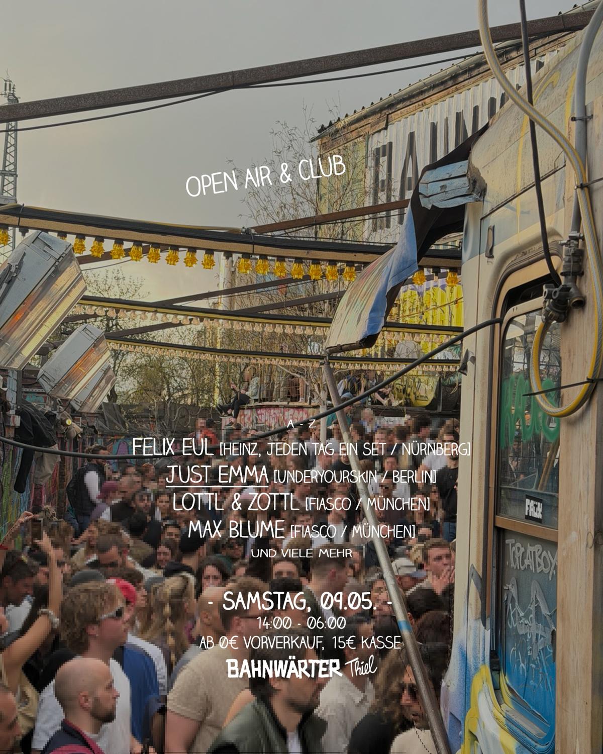 Samstag Mit Just Emma – Open Air & Club |&nbsp;Bahnwärter Thiel