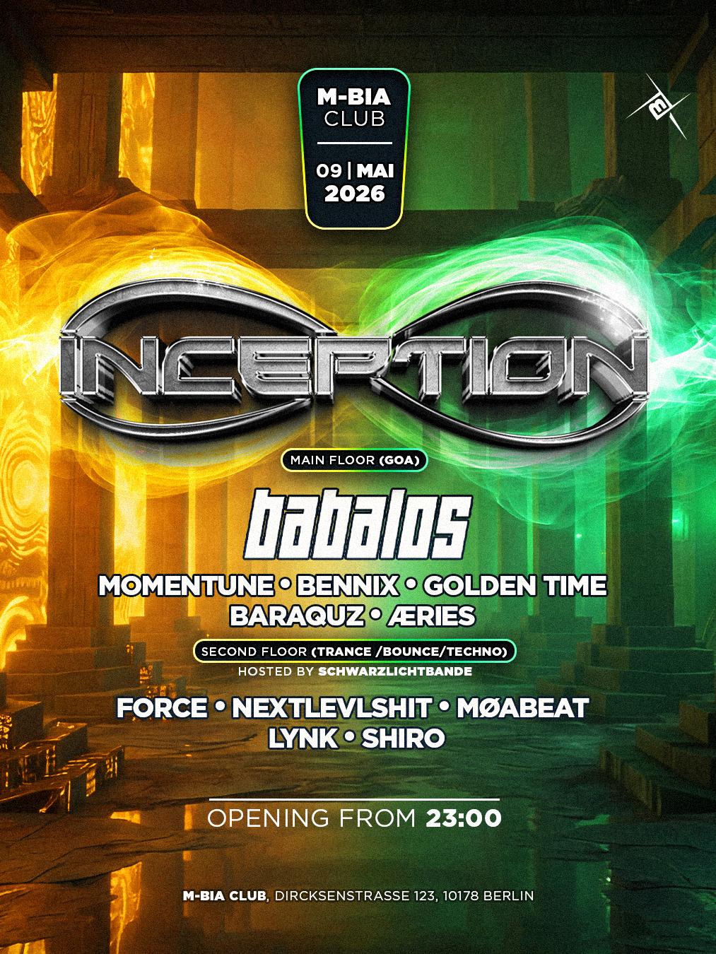 Inception With Babalos - 2 Floors - Goa & Techno