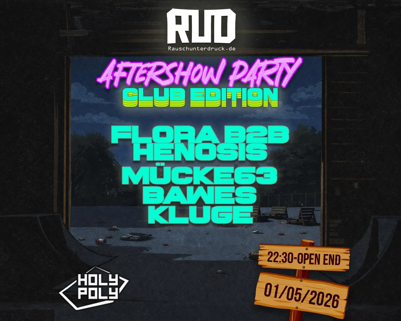 Rauschunterdruck 1 Mai Aftershow-Party