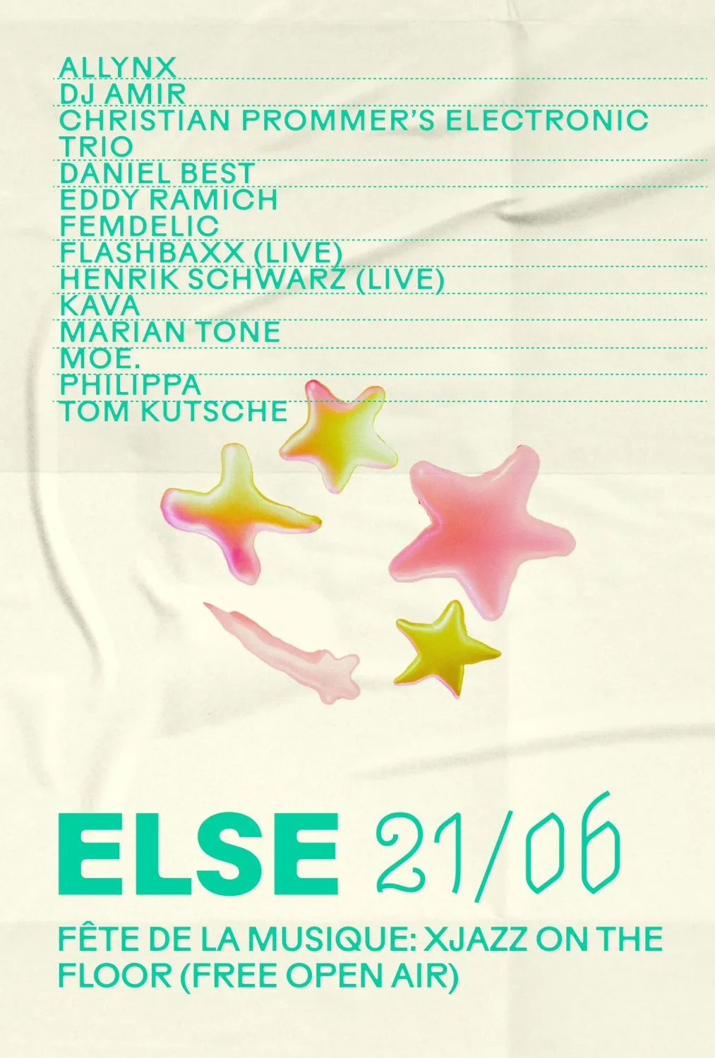 Fête de la Musique: XJAZZ on the floor (free open air) I 12:00 starting time