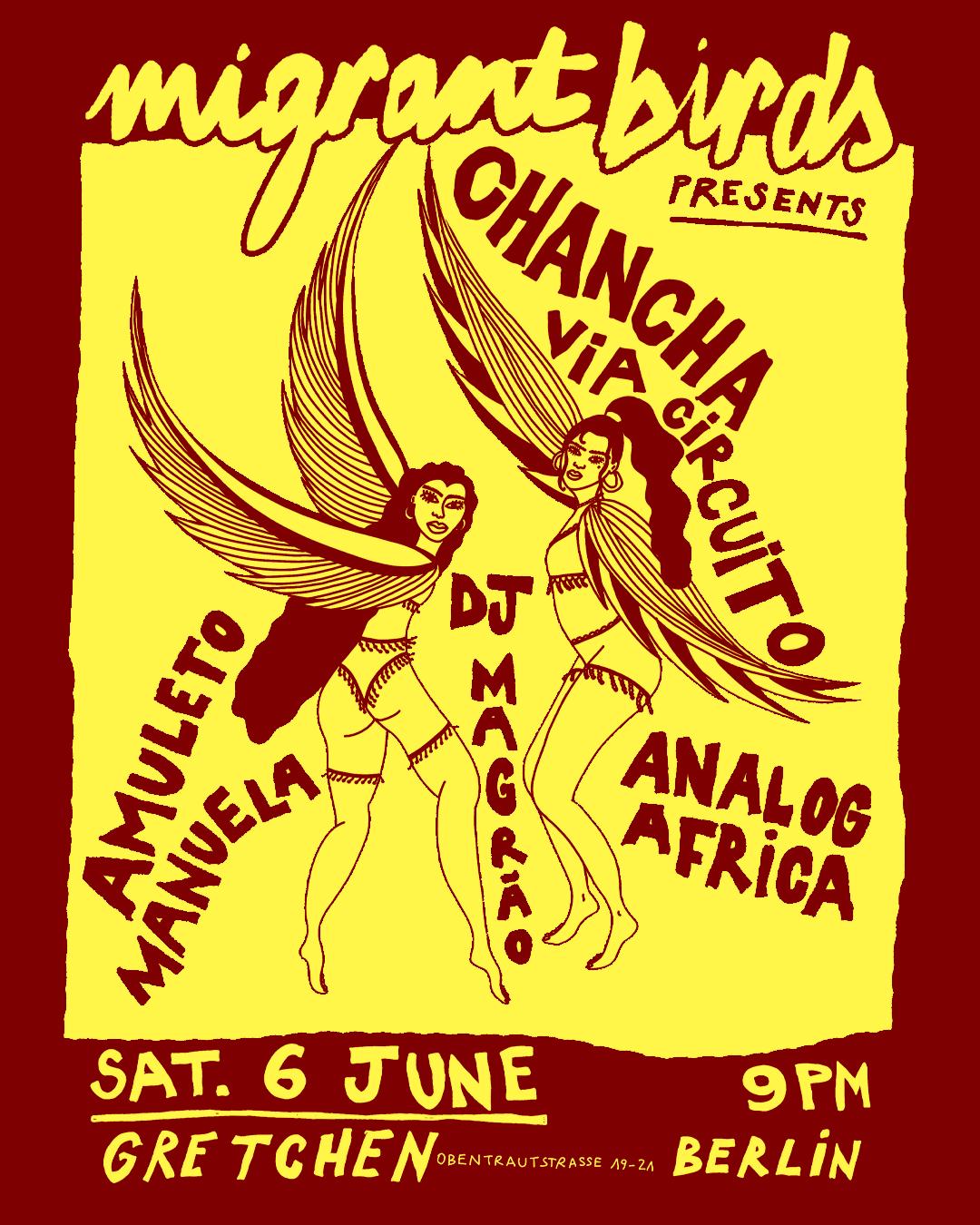 Migrant Birds Presents: Chancha Via Circuito, Analog Africa, Amuleto Manuela & Dj Magräo