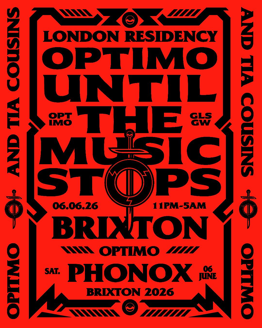 Until The Music Stops >>> Optimo (Espacio) / Tia Cousins