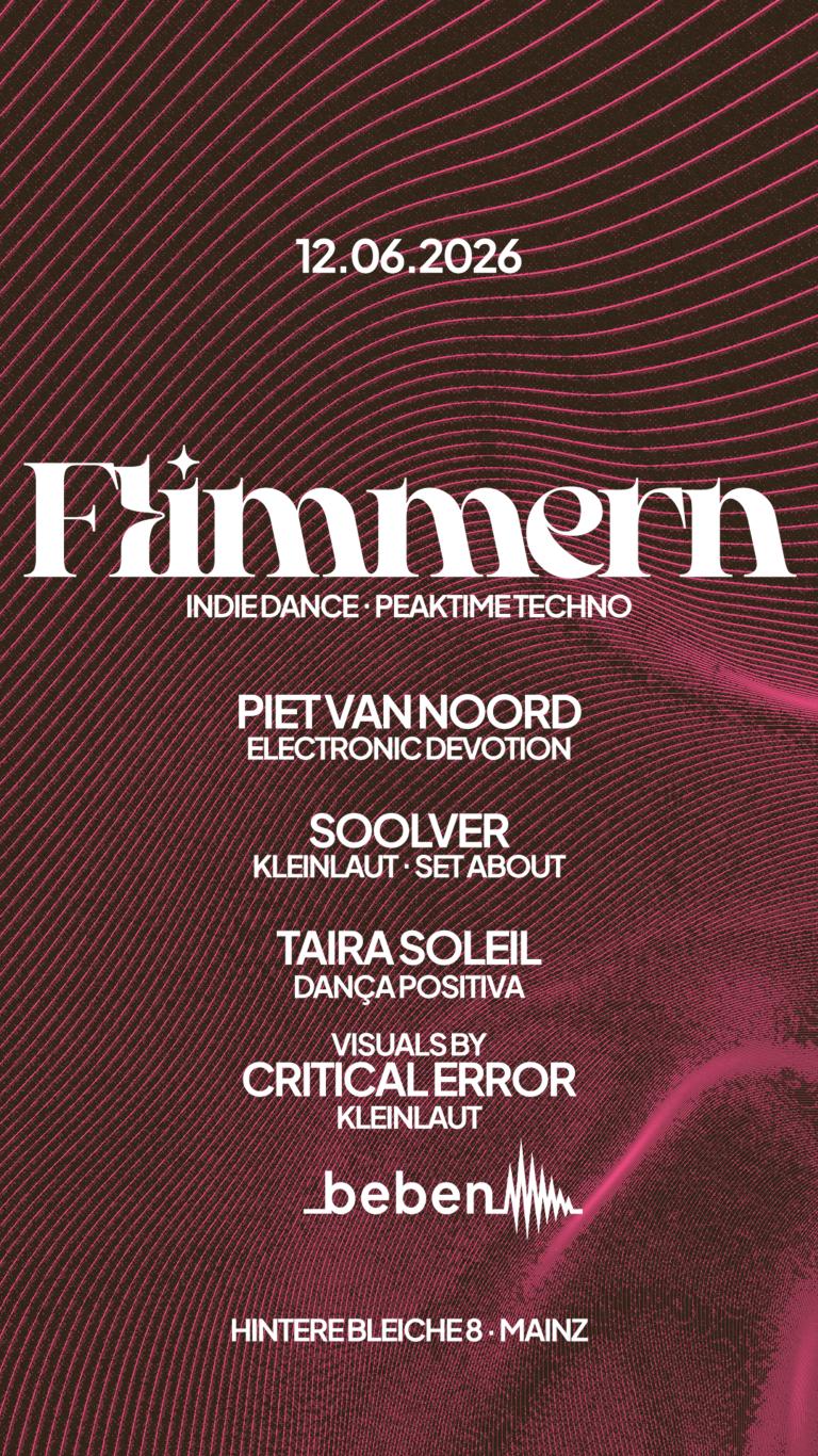 Flimmern: Piet Van Noord · Soolver · Taira Soleil · Critical Error (Visuals)