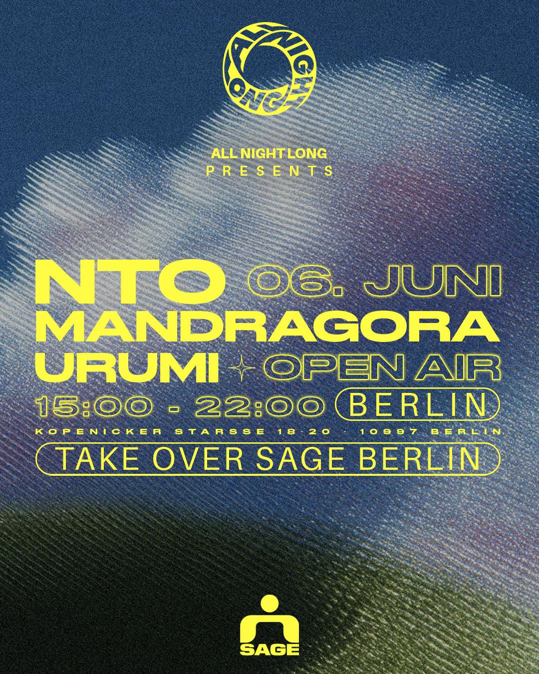 Open Air By All Night Long Label With Nto, Mandragora, Urumi