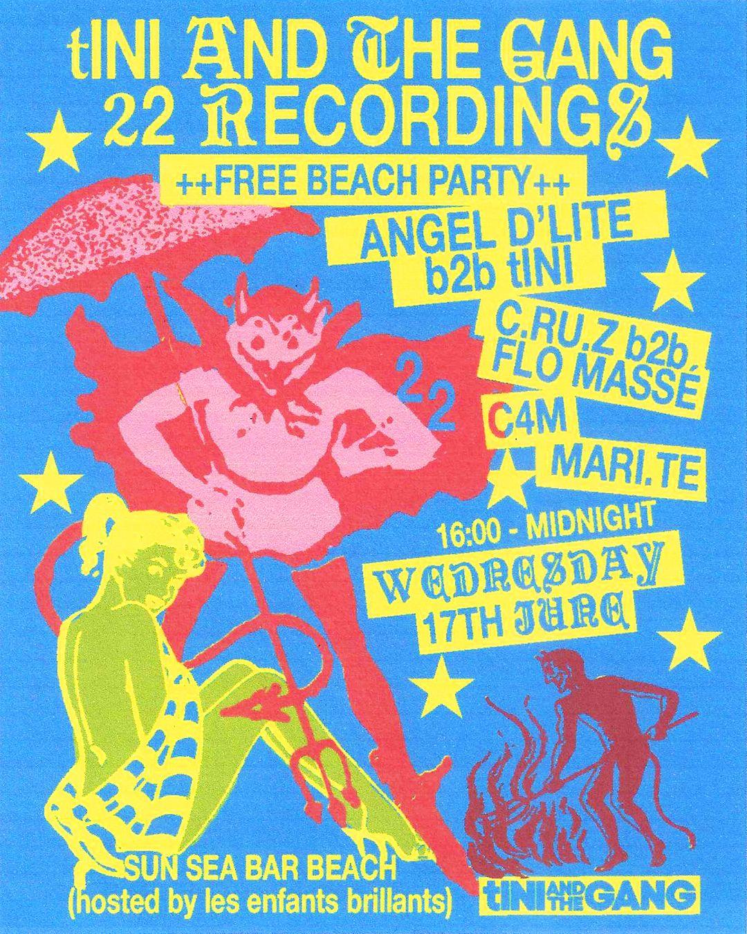 Offbcn: Free Open Air Beach Party - Tini And The Gang X 22Recordings Hosted By Les Enfants