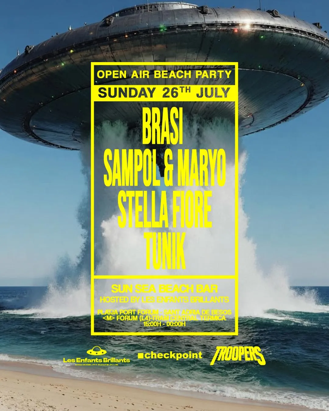 FREE Open Air Beach Party w Les Enfants x ■ Checkpoint x Troopers