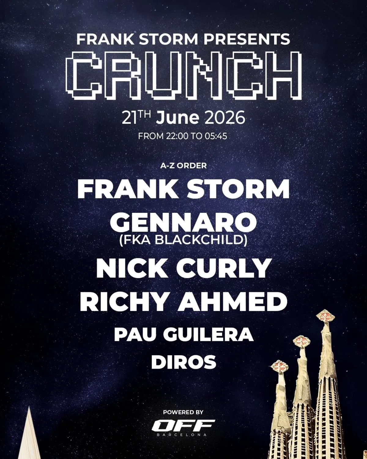 (Last 50 Free Tickets) Crunch X Off: Richy Ahmed, Blackchild, Nick Curly, Frank Storm