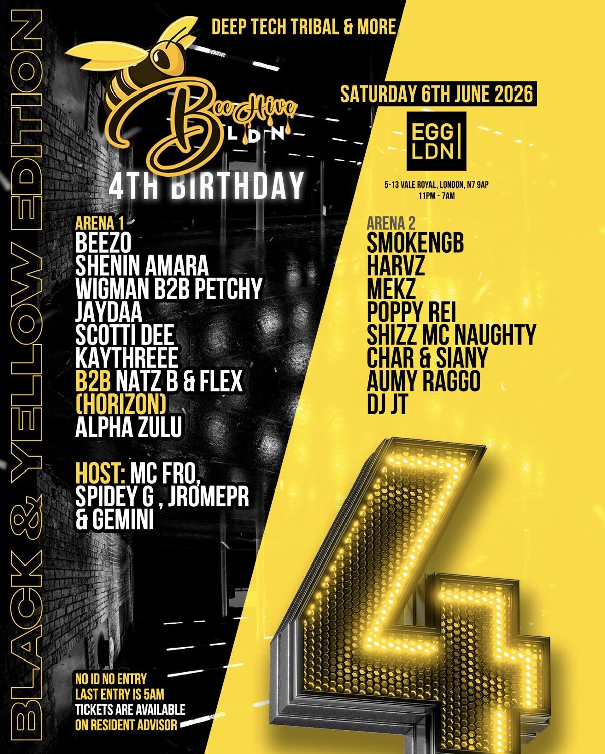 Beehive Ldn 4Th Birthday - Deep, Tech, Afro & Tribal House