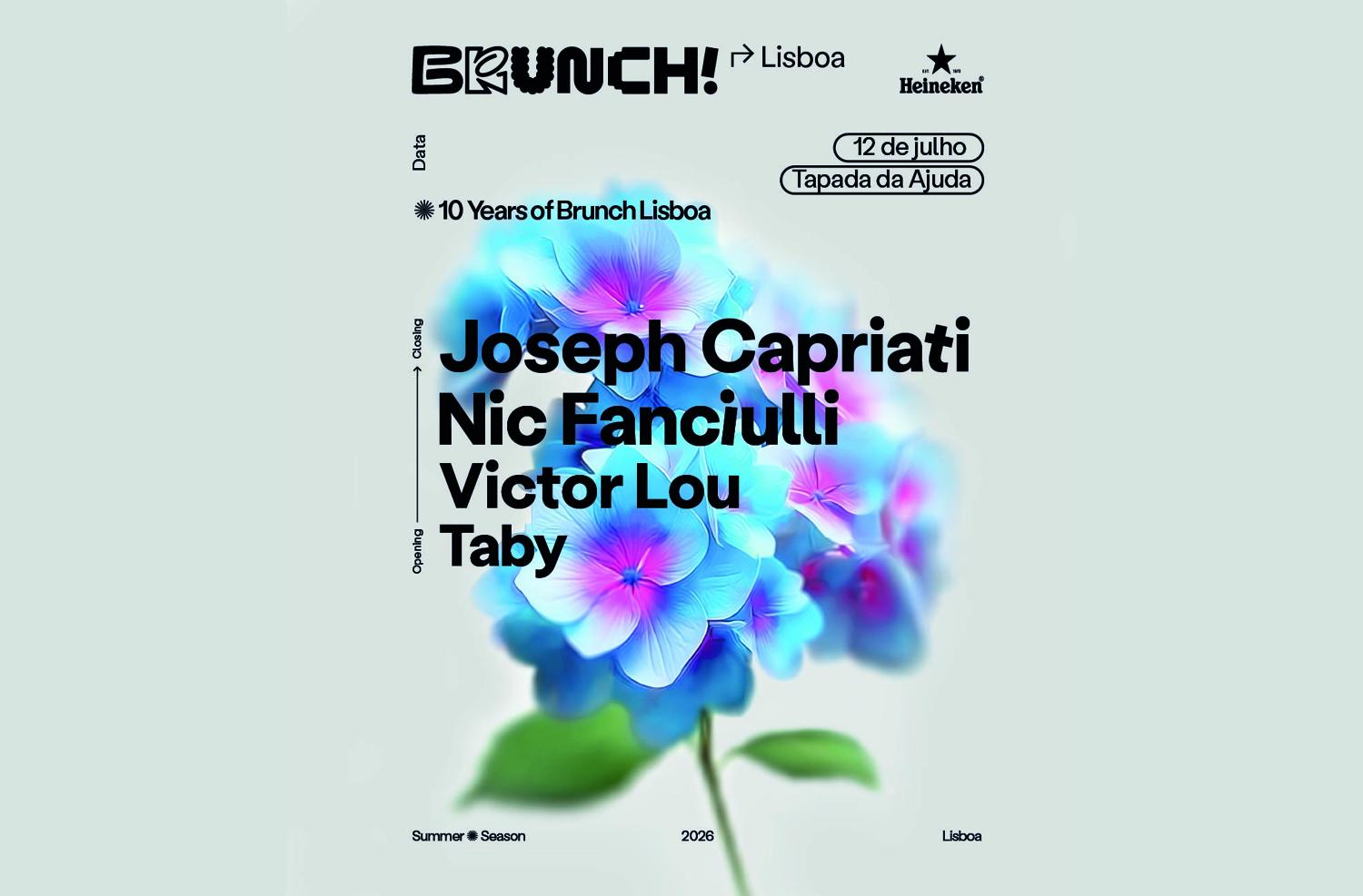 Brunch Electronik Lisboa 2026 #2: Joseph Capriati, Nic Fanciulli, Victor Lou, Taby