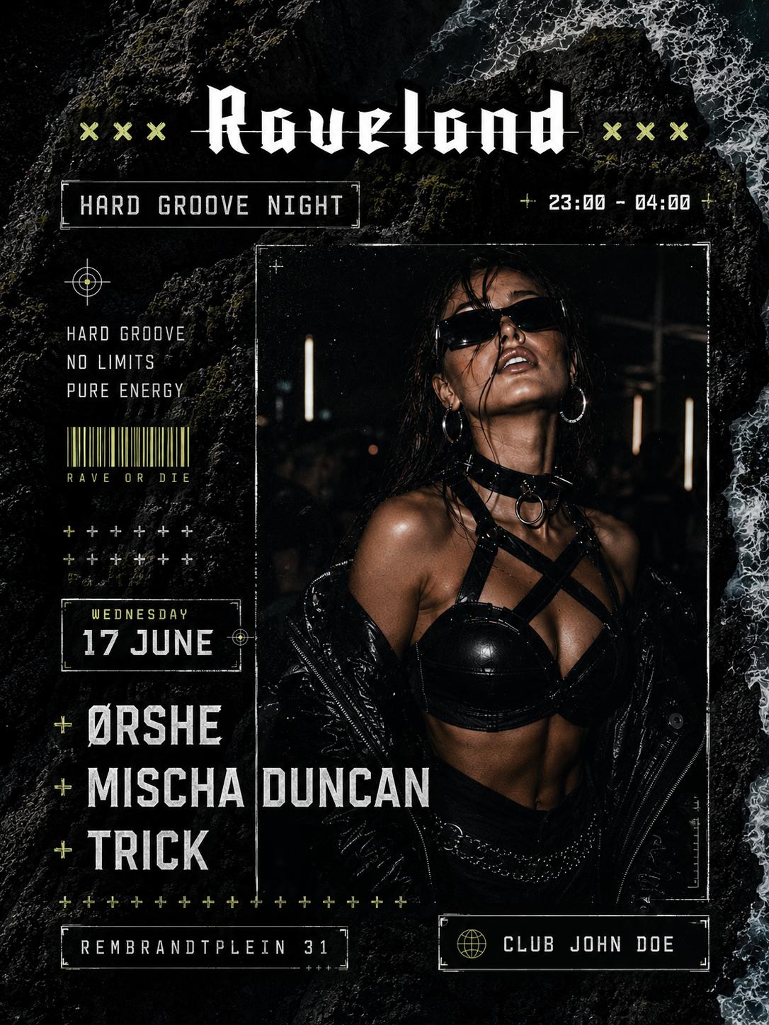 Raveland: Hard Groove Night With Ørshe, Trick & Mischa Duncan