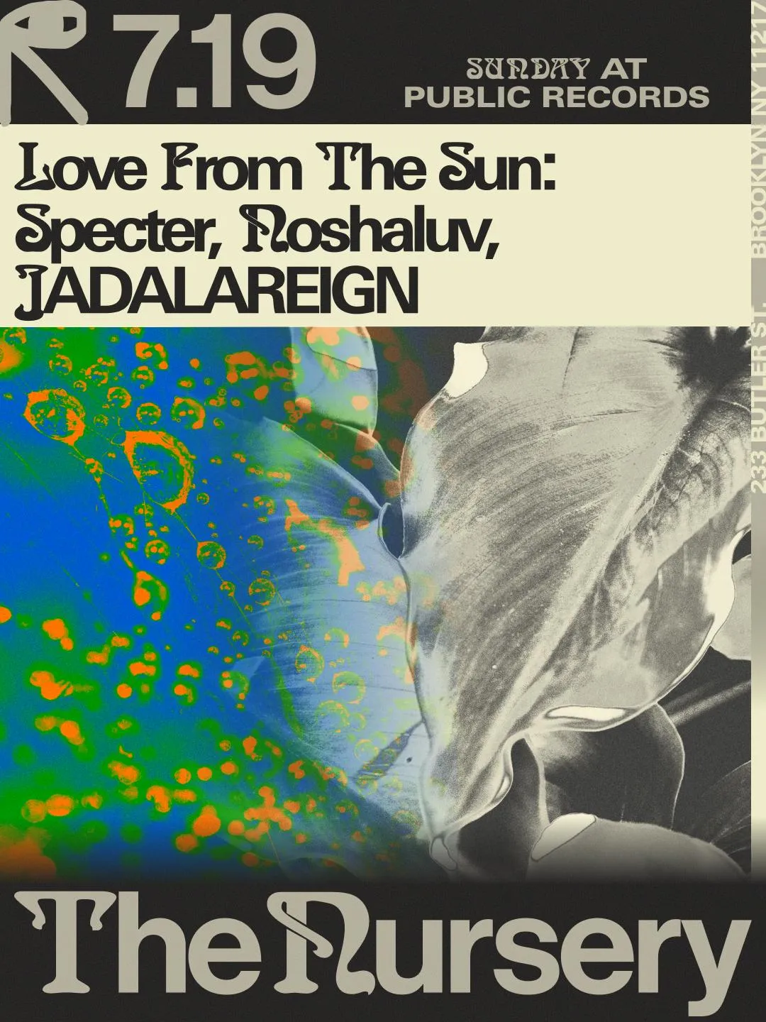 The Nursery: Love From The Sun W/ Specter, Noshaluv, Jadalareign