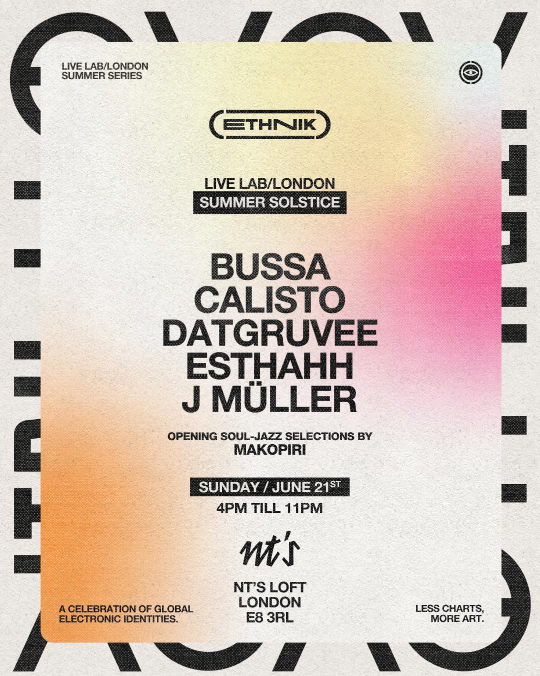 Ethnik Live Lab: Summer Solstice London Day-Party