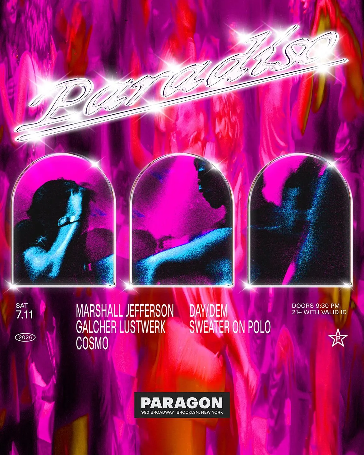 Paradiso: Marshall Jefferson, Galcher Lustwerk, Cosmo + Day/Dem, Sweater On Polo