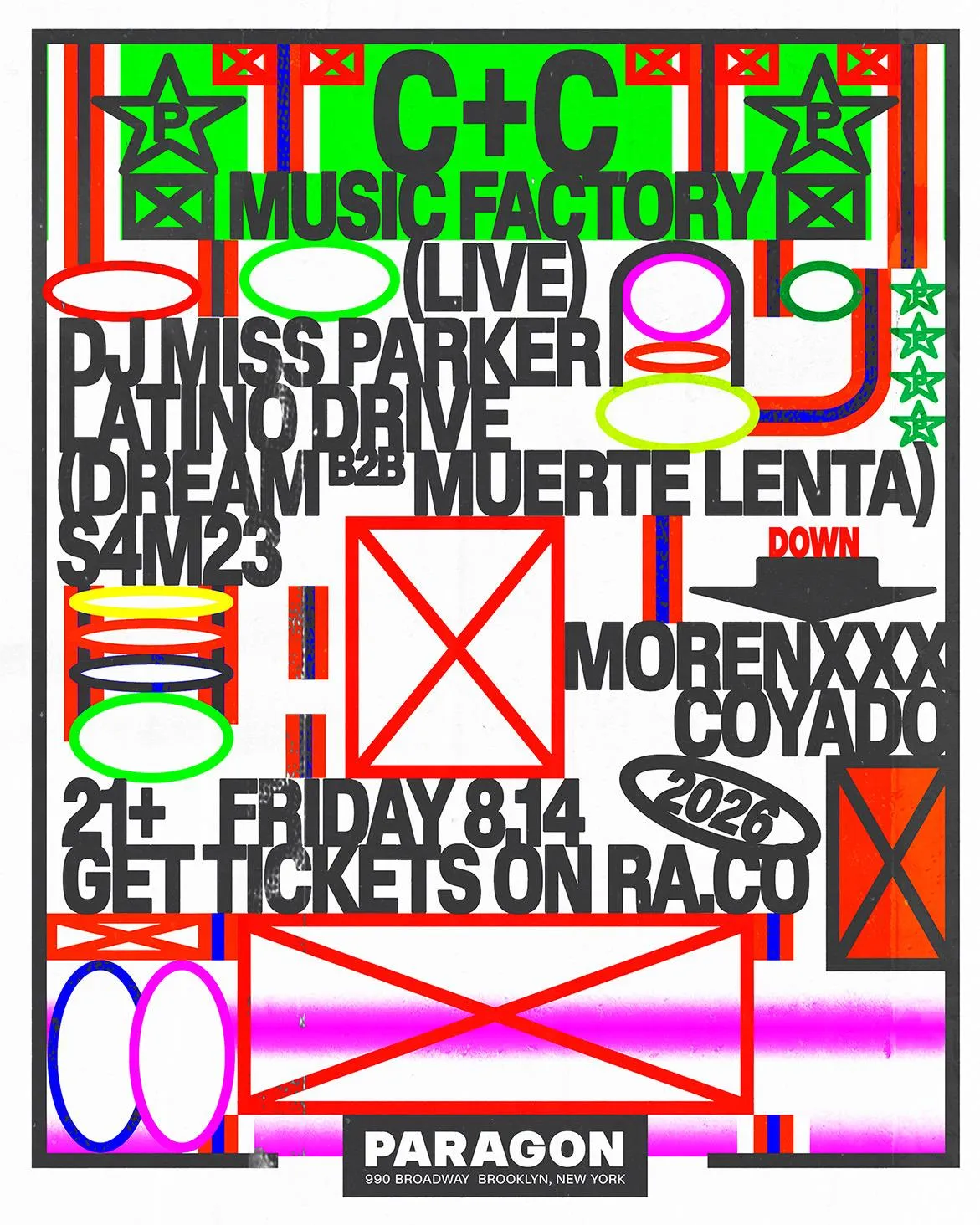 C+C Music Factory (Live), DJ Miss Parker, Latino Drive, S4M23 + MORENXXX, Coyado