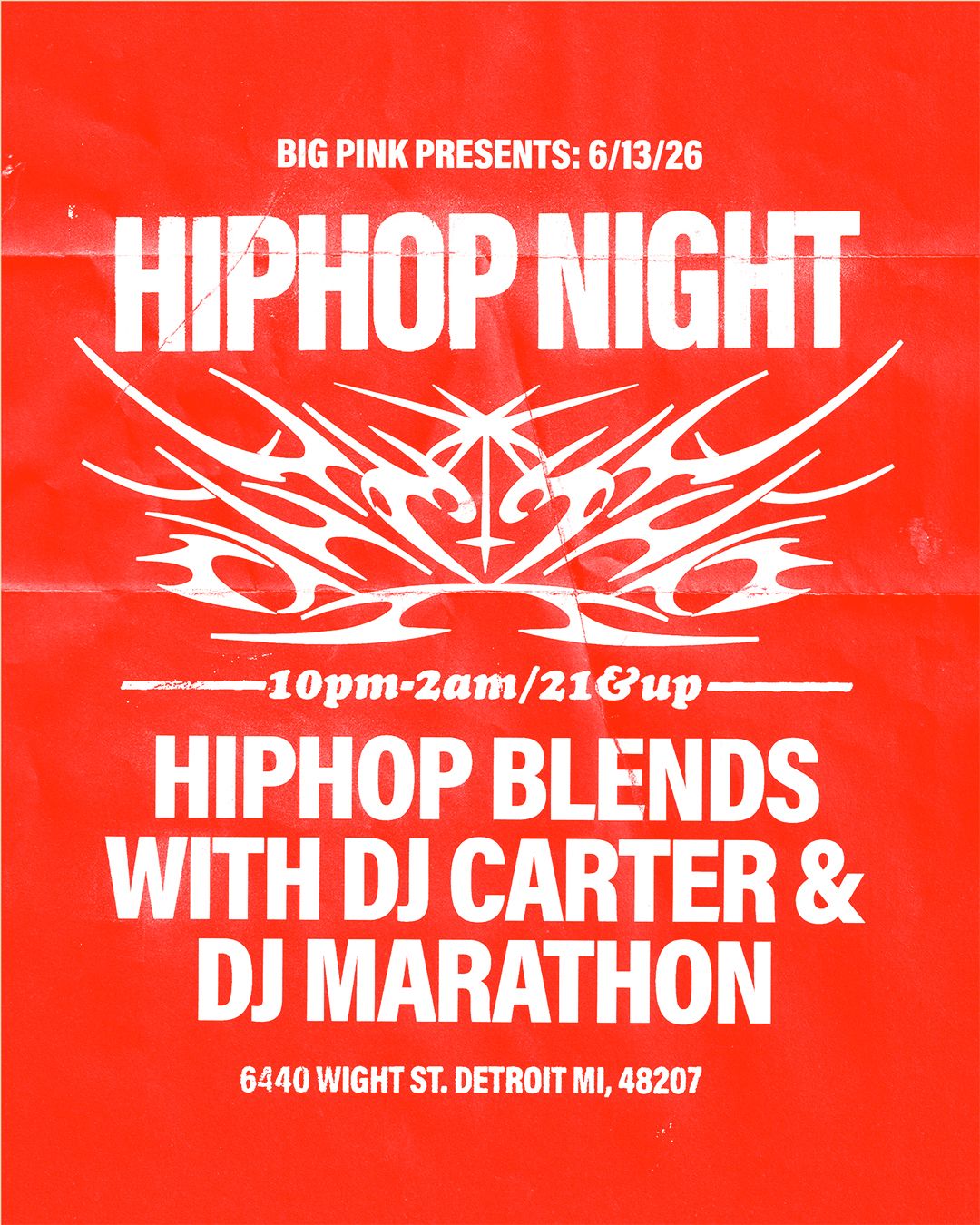 HIPHOP NIGHT: DJ CARTER & DJ MARATHON (CLUB BANGERS ALL NIGHT)