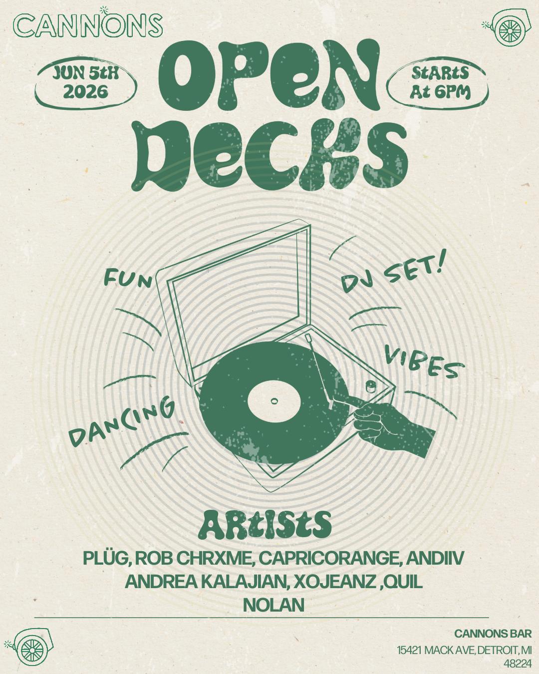 Cannons Bar - Open Decks [Free]