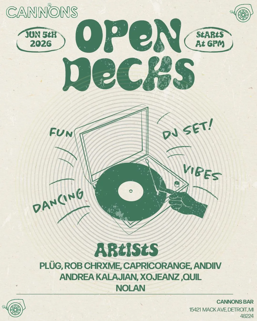 Cannons Bar - Open Decks [Free]