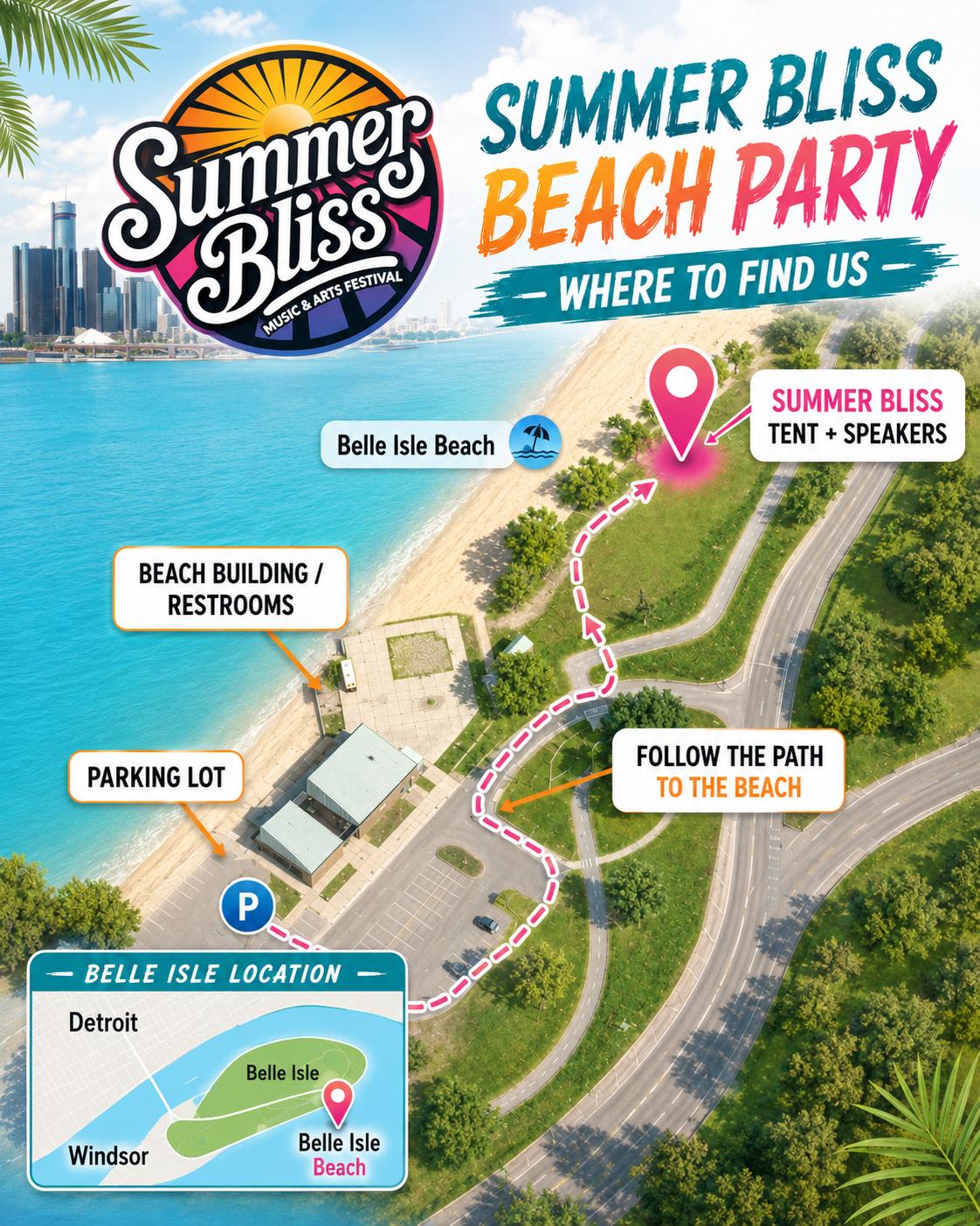Summer Bliss Beach Party At Belle Isle Beach