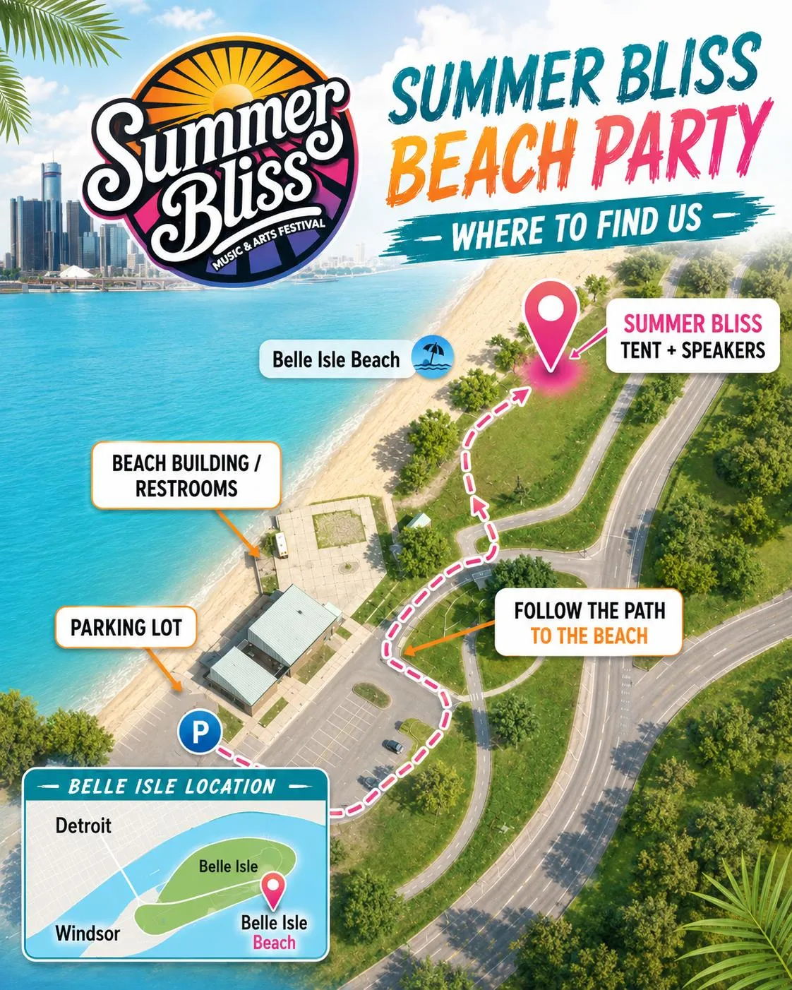 Summer Bliss Beach Party At Belle Isle Beach