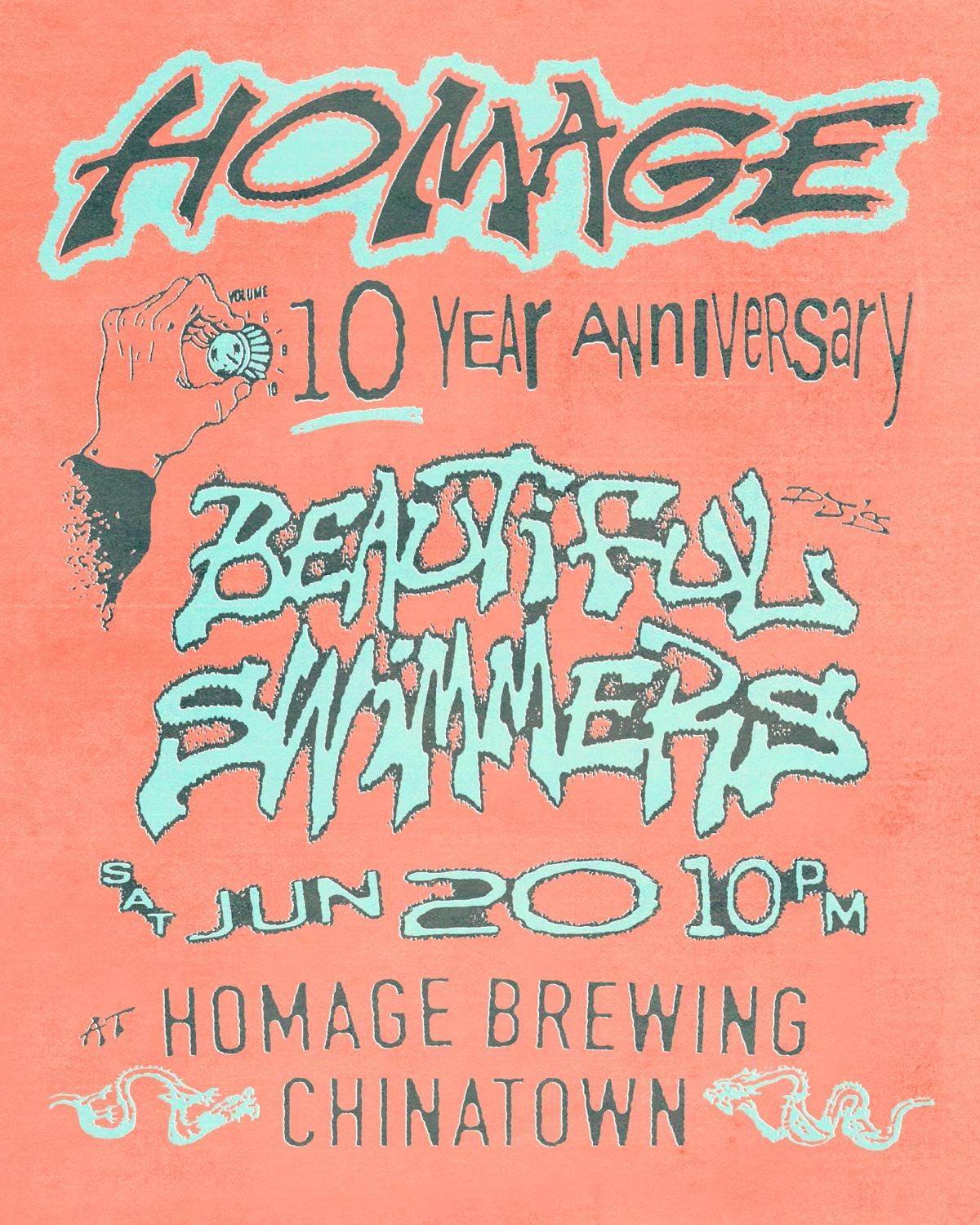 Homage 10 Year Anniversary With Beautiful Swimmers