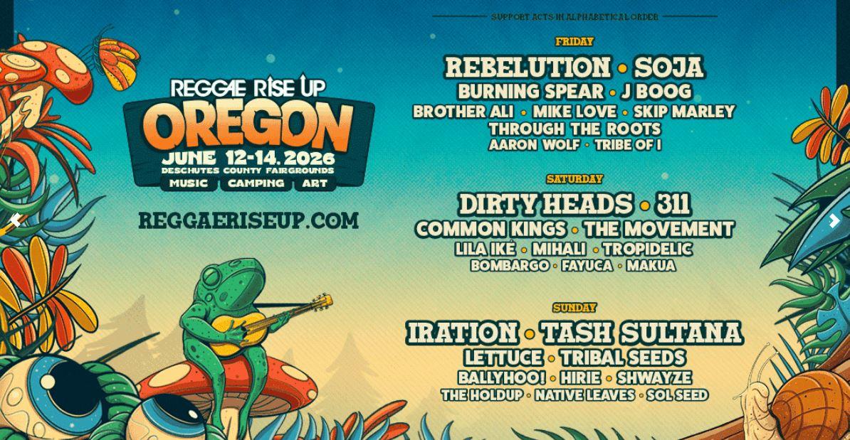Reggae Rise Up Oregon 2026 - Promo Code 'Boots' - 10% Discount
