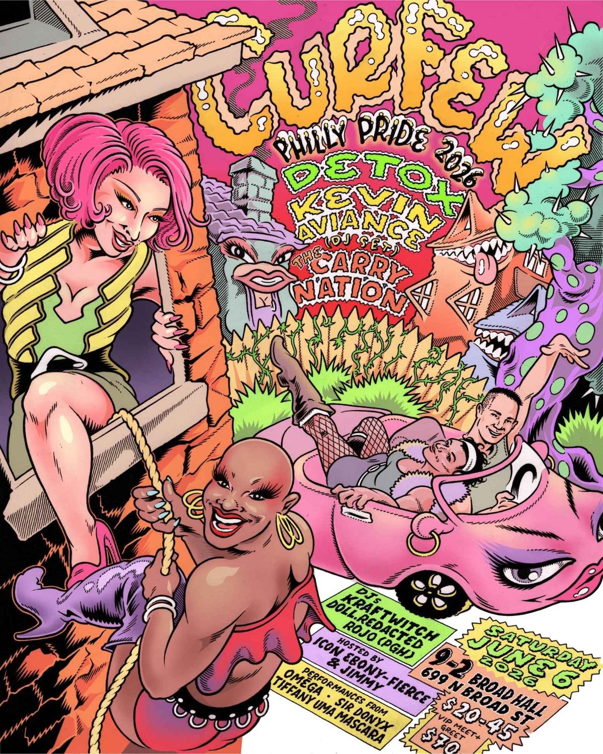 Curfew Philadelphia Pride 2026: Detox, Kevin Aviance, The Carry Nation, Kraftwitch