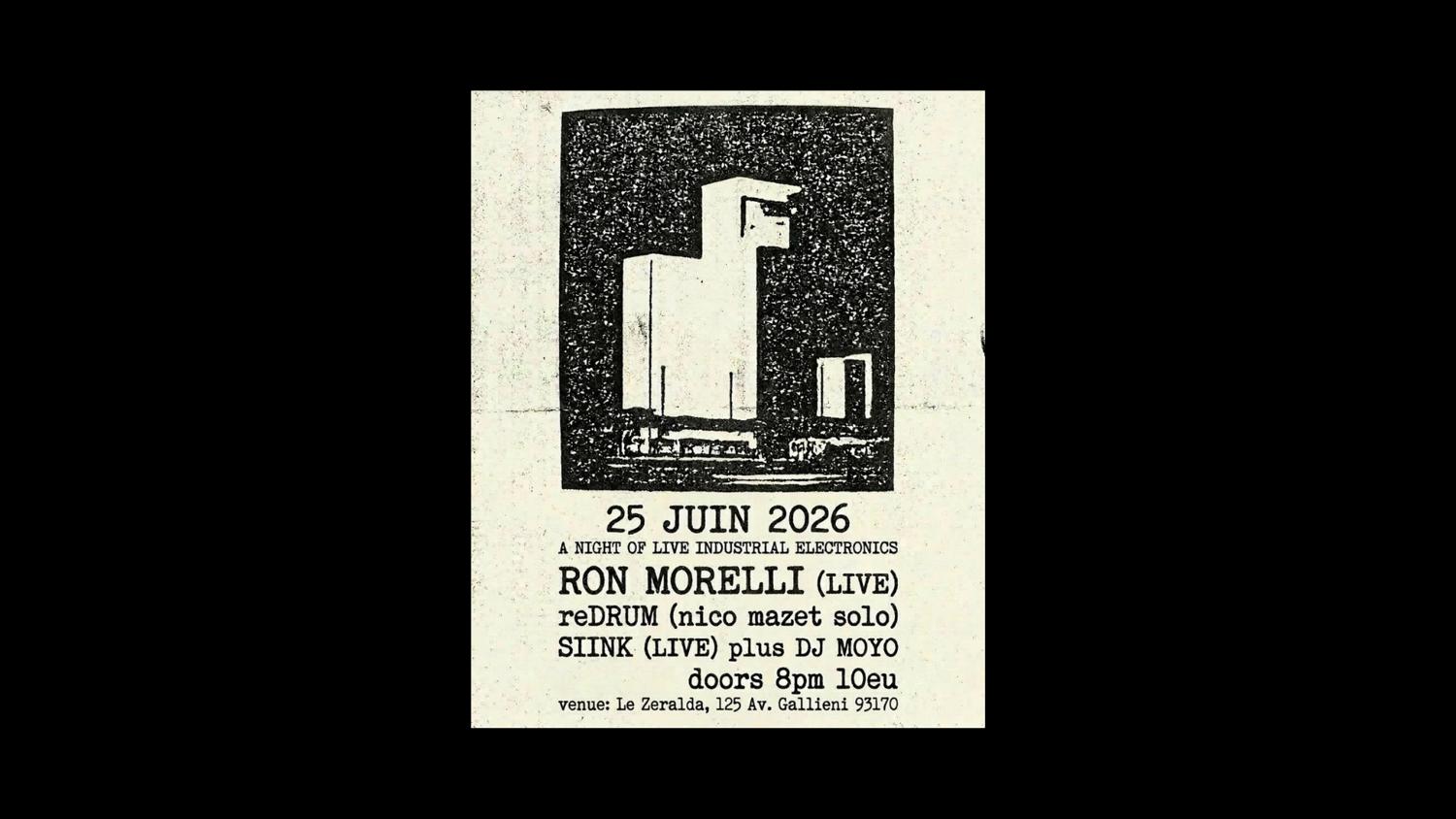 Ron Morelli (Live), Redrum, Siink, Dj Moyo