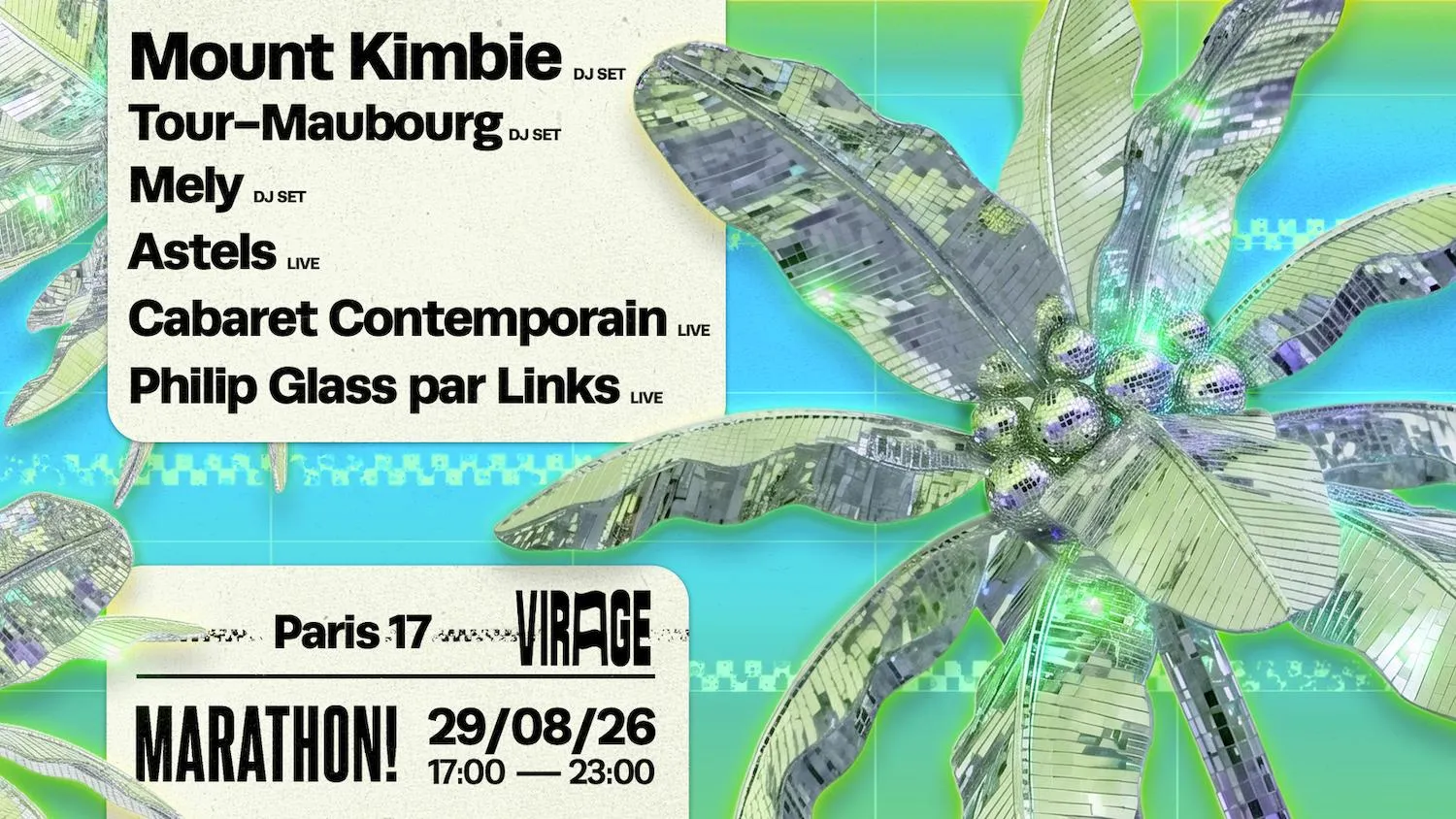 Marathon !: Mount Kimbie, Tour-Maubourg, Astels, Cabaret Contemporain