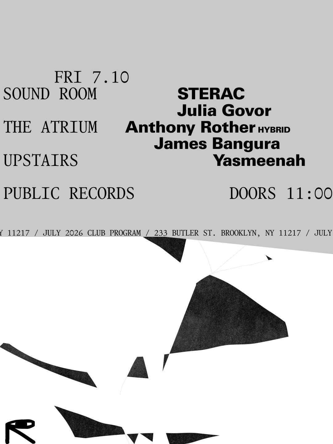 Sterac, Julia Govor / Anthony Rother [Hybrid], James Bangura / Yasmeenah