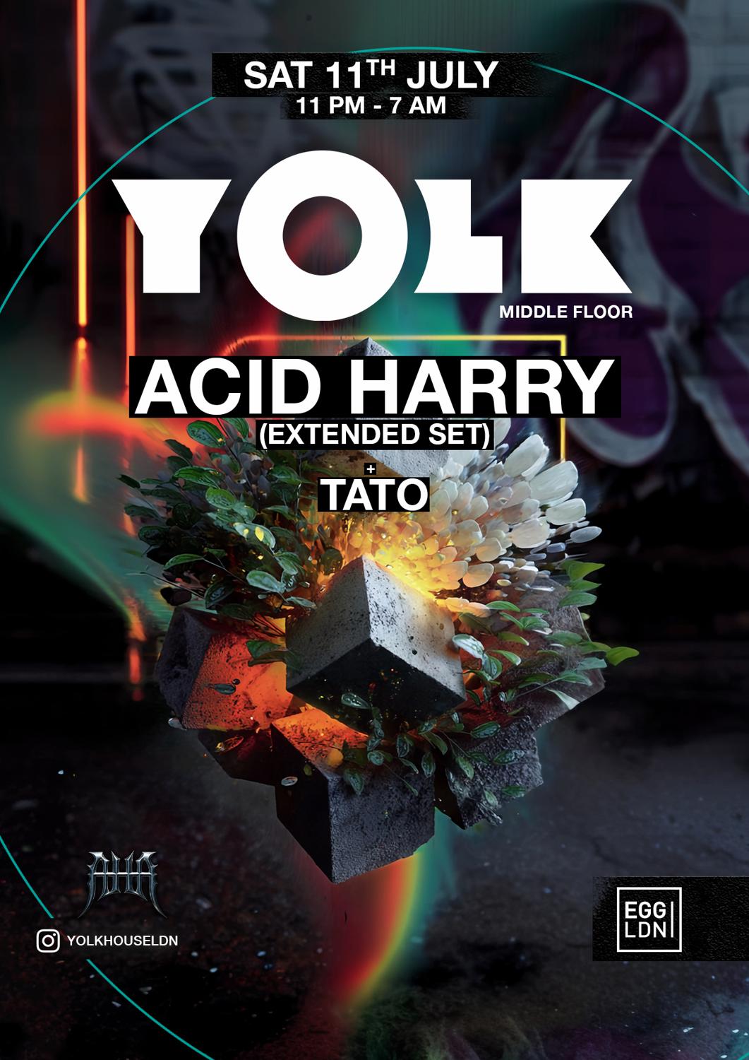 Yolk: *Special* Acid Harry (House + Tech-House) At Egg Ldn