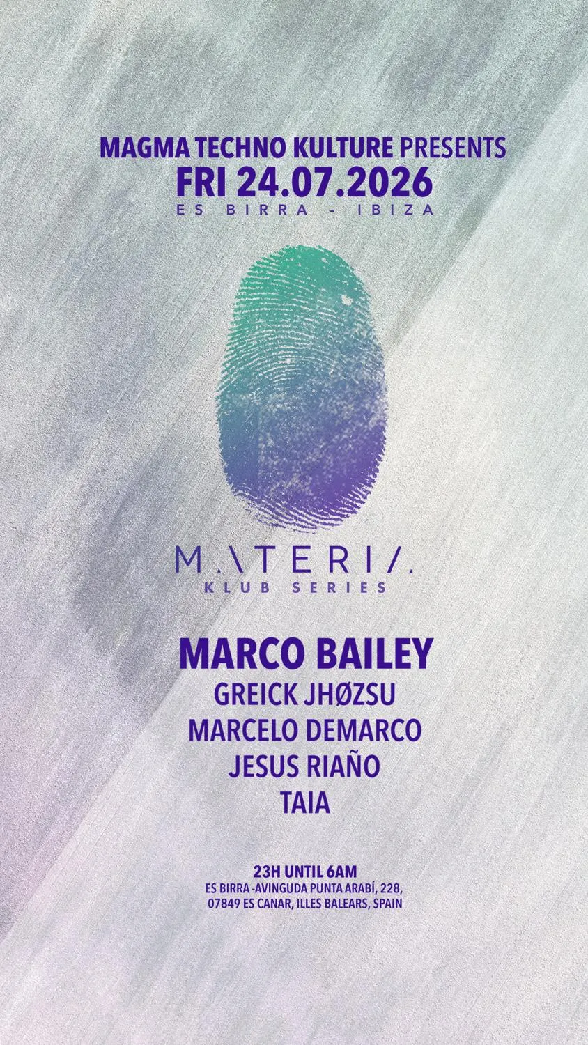 MAGMA TECHNO KULTURE PRESENTS ¨MATERIA¨