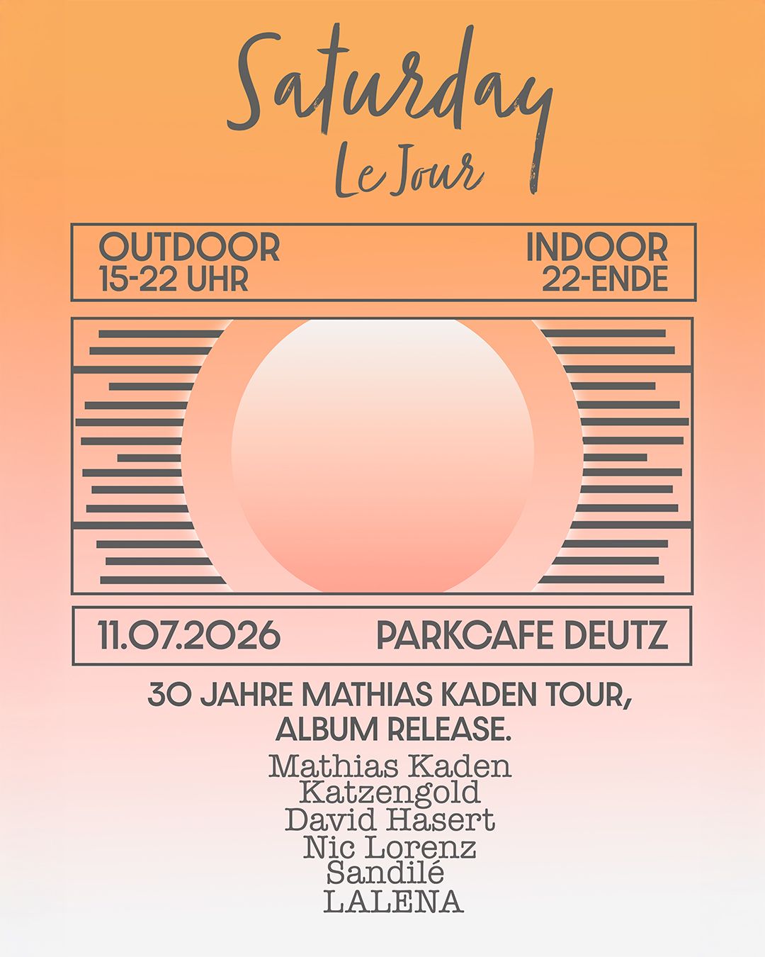 Saturday le Jour im Park Café mit Mathias Kaden